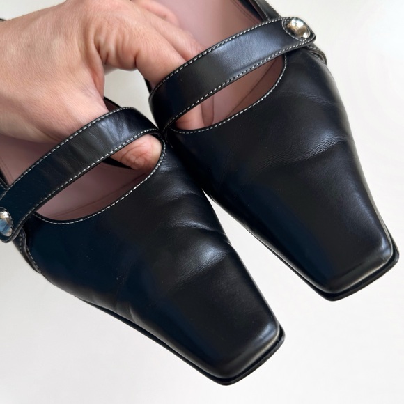 Vintage 2000s Anne Klein Leather Mule Heels Y2K 90s - Picture 6 of 9